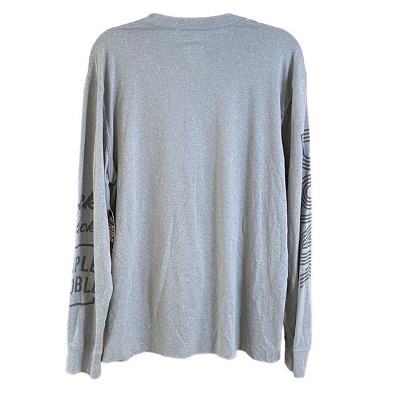 NWT NBA Mens Gray Spell Out Word/Logo Long Sleeve Crew Neck T Shirt Size Large L - Picture 6 of 15